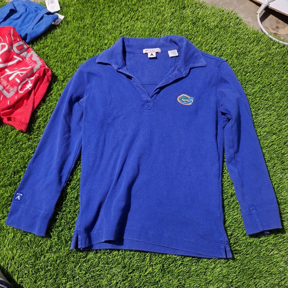 Antigua Florida Gators Embroided Long Sleeve Polo Shirt Size S Women